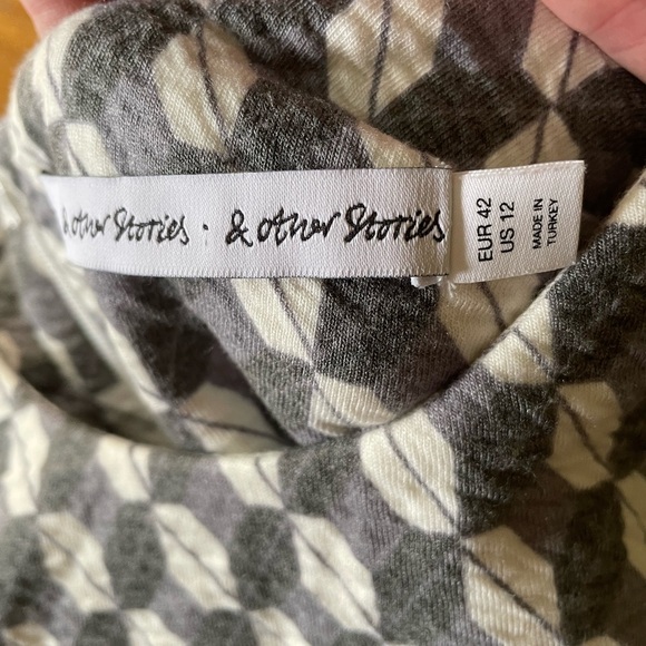 And & Other Stories Sheath Dress Grey Geometric size 12 - Picture 5 of 8